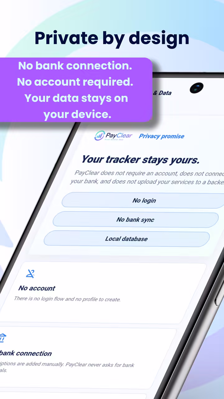 PayClear privacy promise screen